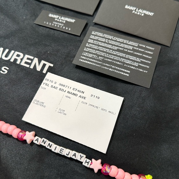 YSL Saint Laurent Lizard Embossed Calfskin Nano Sac De Jour in Fog Gray, NWOT - Picture 12 of 12